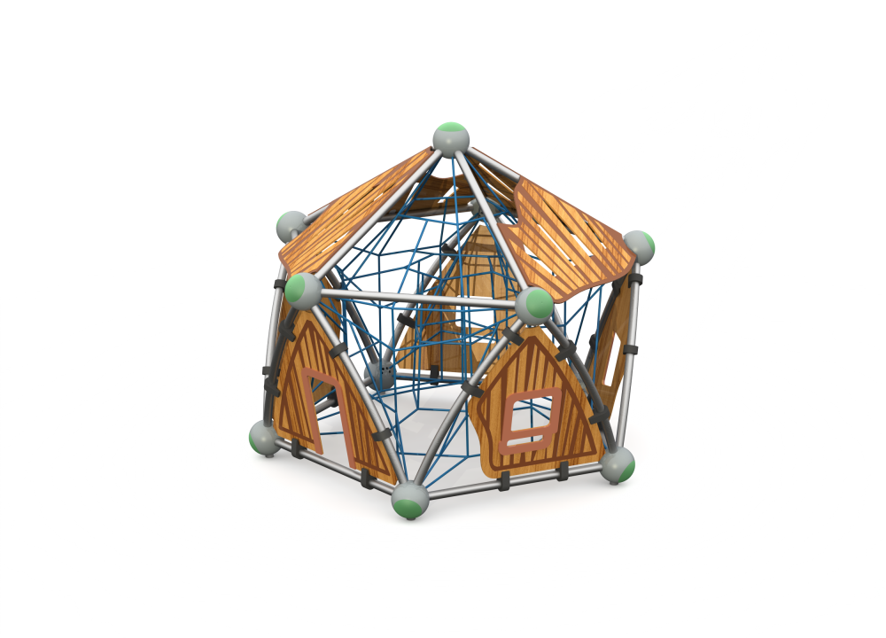 Пятиугольный домик с сеткой