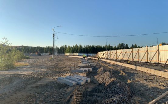 этап работ по проекту благоустройства парка Оленегорск