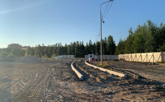 ход работ по проекту благоустройства парка Оленегорск